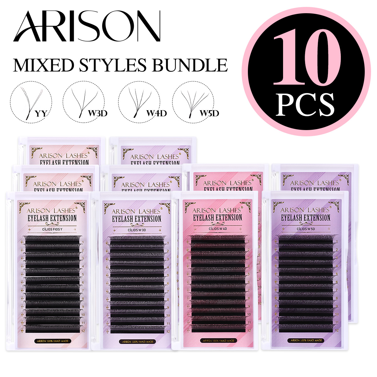 Eyelash Extension Volume Styles - ARISON 10 Kotak Volume Eyelashes Extensions