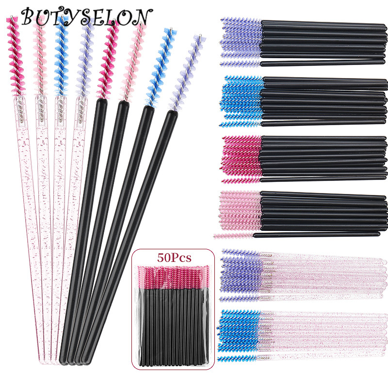Micro Brush Applicator - 50 Buah Kuas Bulu Mata Sekali