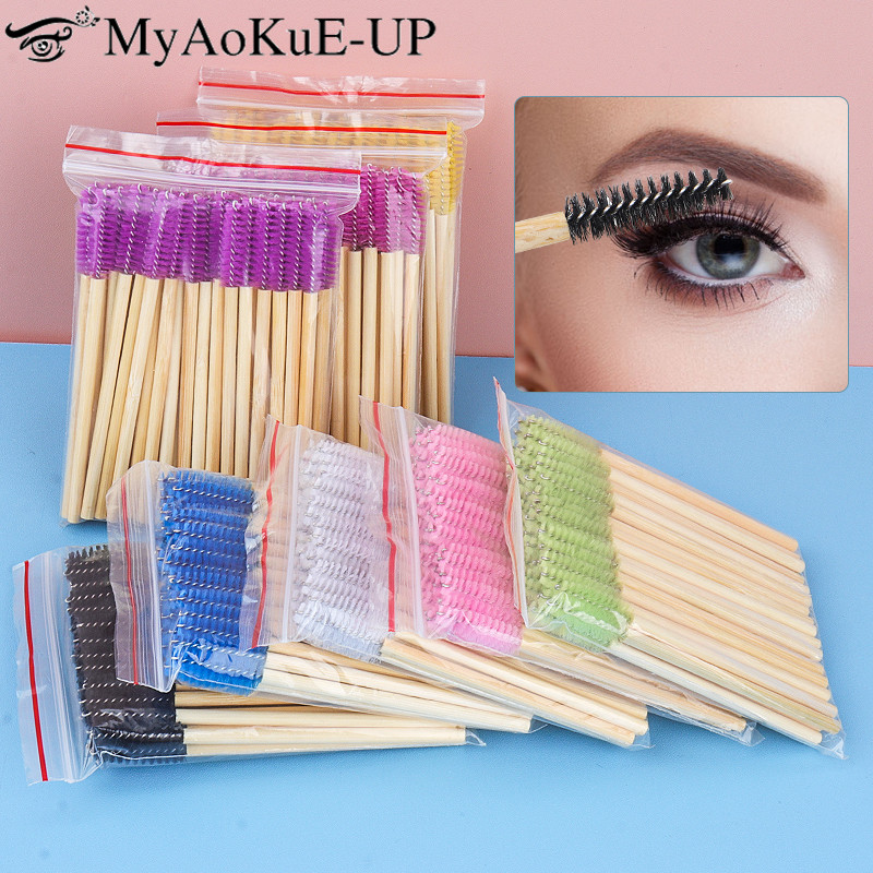 Micro Brush Applicator - 50 Buah Sikat Bulu Mata Sekali