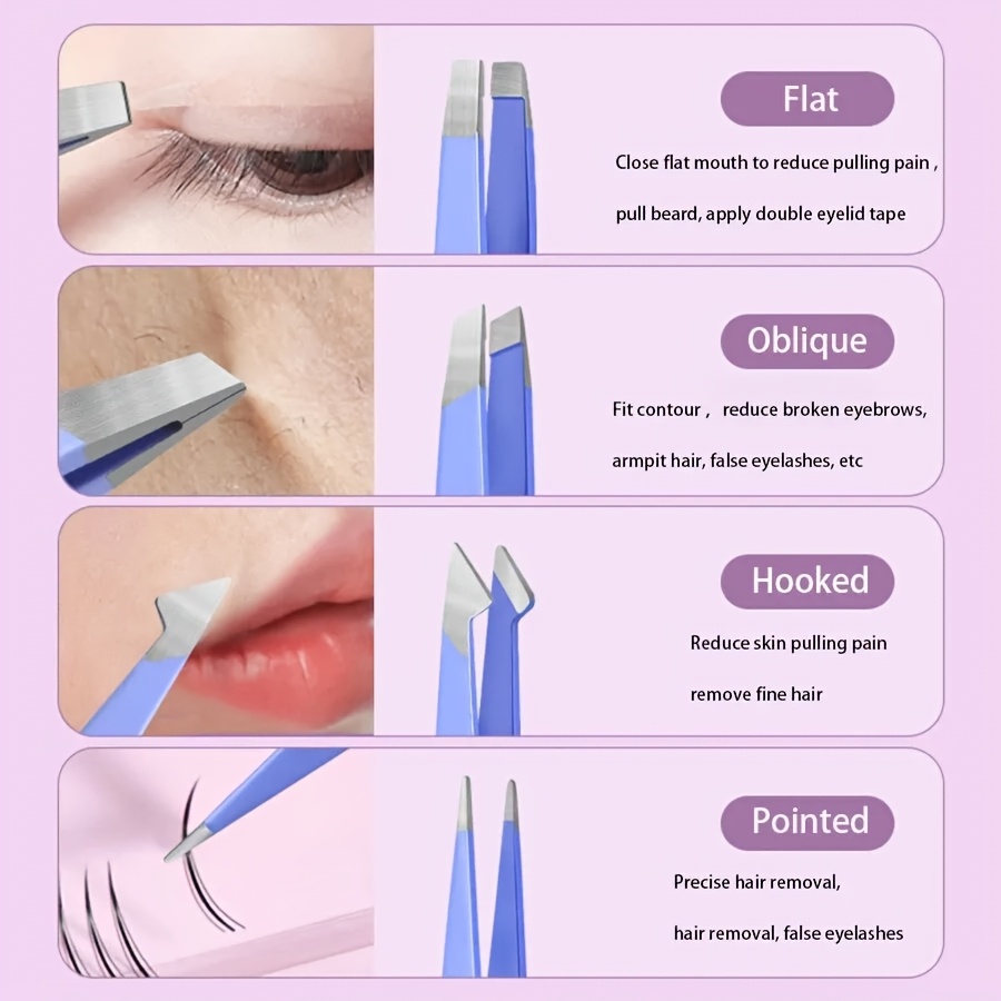 Set 5pcs Pinset Ungu dari Baja - Eyelash Extension Removal ulasan dan harga
