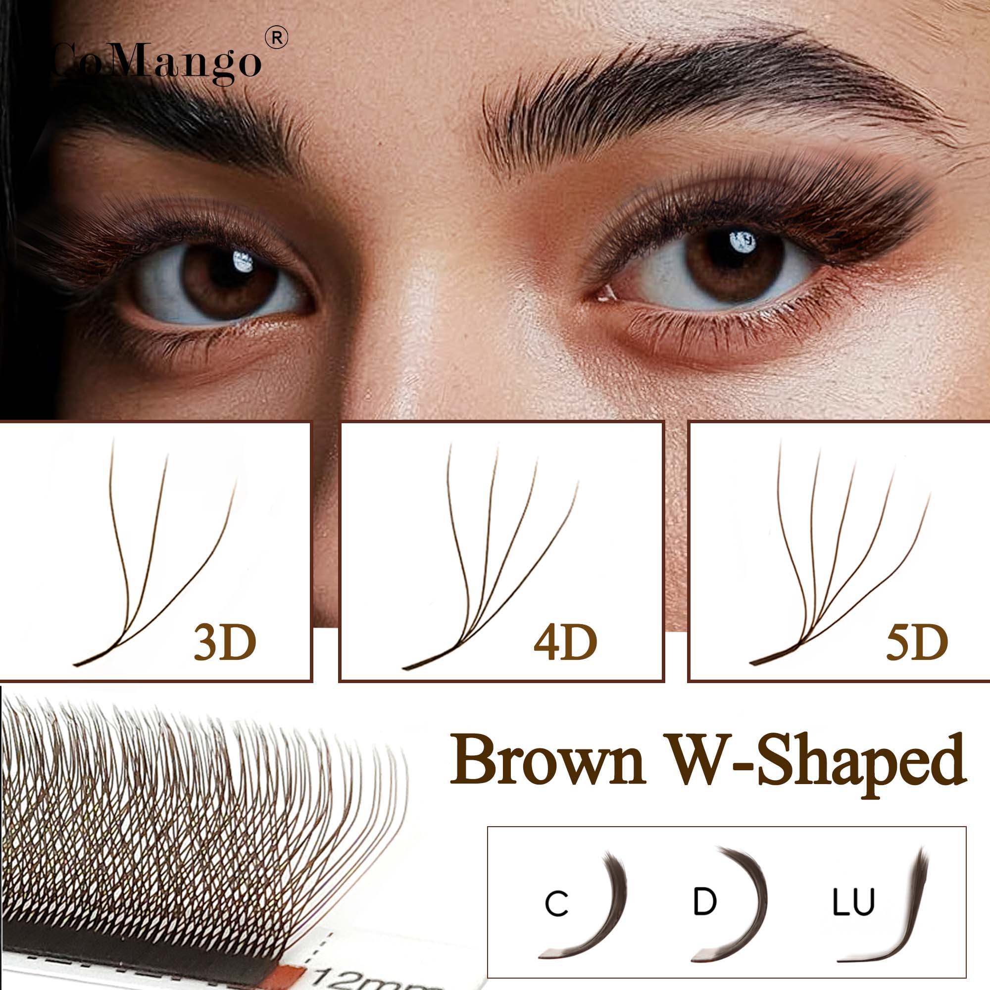 CoMango C/D/LU cokelat, eksten - Eyelash Extension Volume Styles ulasan dan harga