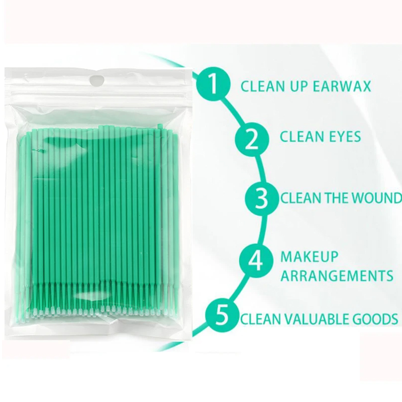 50/100 buah sikat mikro sekali - Eyelash Extension Removal ulasan dan harga