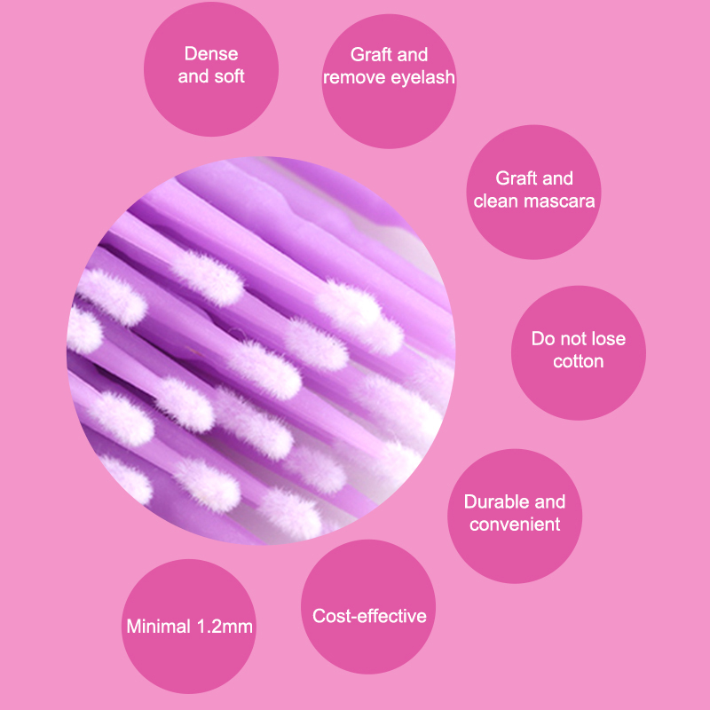 50/100 buah sikat mikro sekali - Eyelash Extension Removal ulasan dan harga