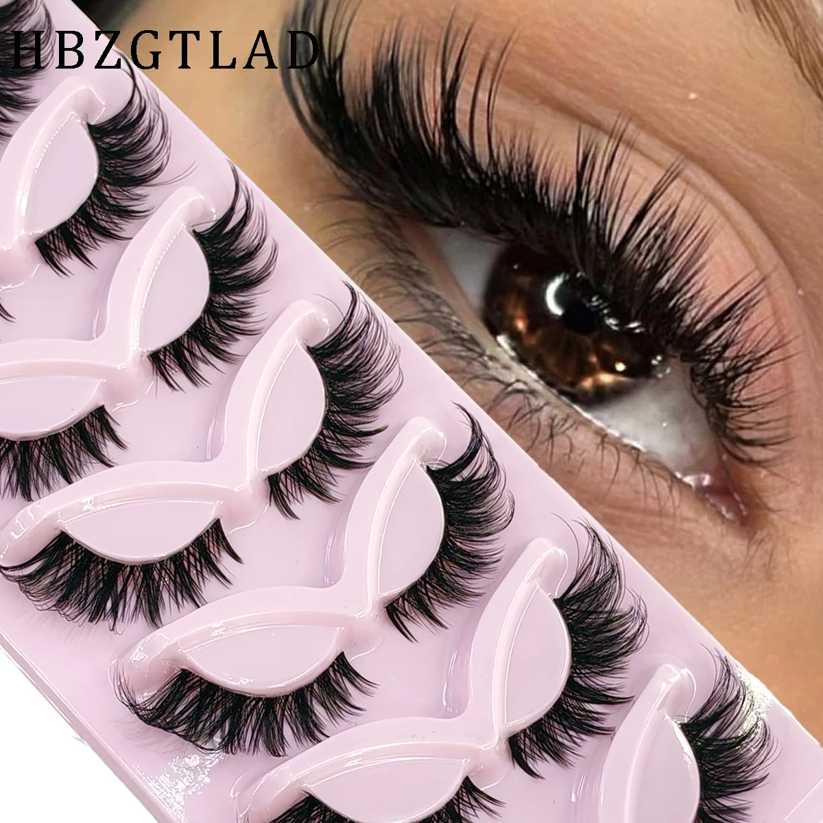 HBZGTLAD 7 pasang bulu mata pa - Eyelash Extension Volume Cat Eye ulasan dan harga