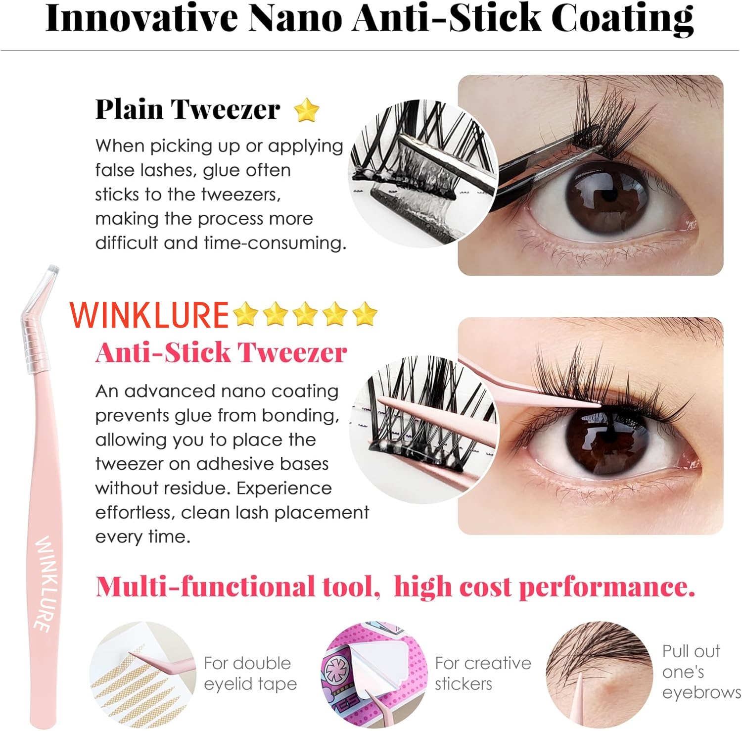 WINKLURE Bulu Mata Palsu Self- - Eyelash Extension Volume Cat Eye ulasan dan harga